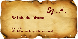 Szloboda Ahmed névjegykártya